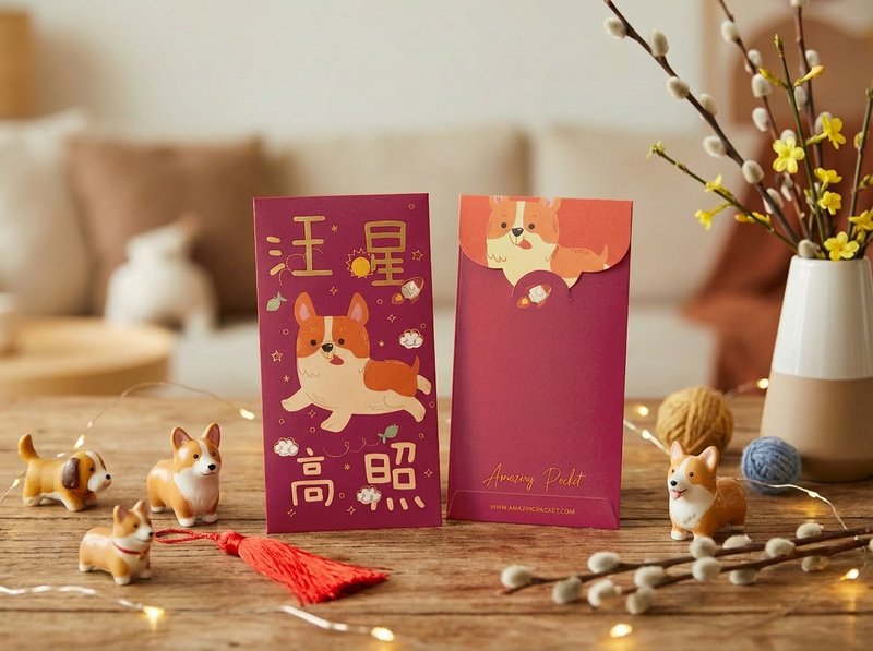 汪星高照丨创意利是封丨利是廊 - 红包/春联 - 纸 红色