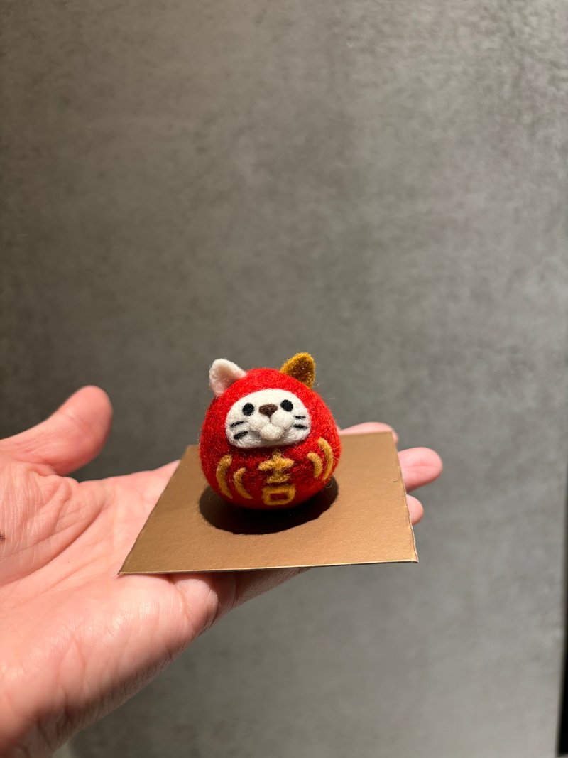 甜心村招财纳福猫猫达摩_毕业礼物_谢师礼_婚礼小物 - 摆饰 - 羊毛 红色