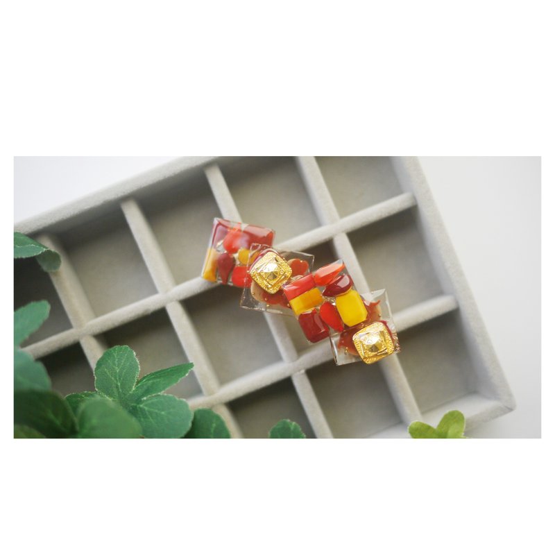 暖系调色板 | 树脂发饰 | 鸭嘴夹 | hair clip - 发饰 - 其他材质 多色