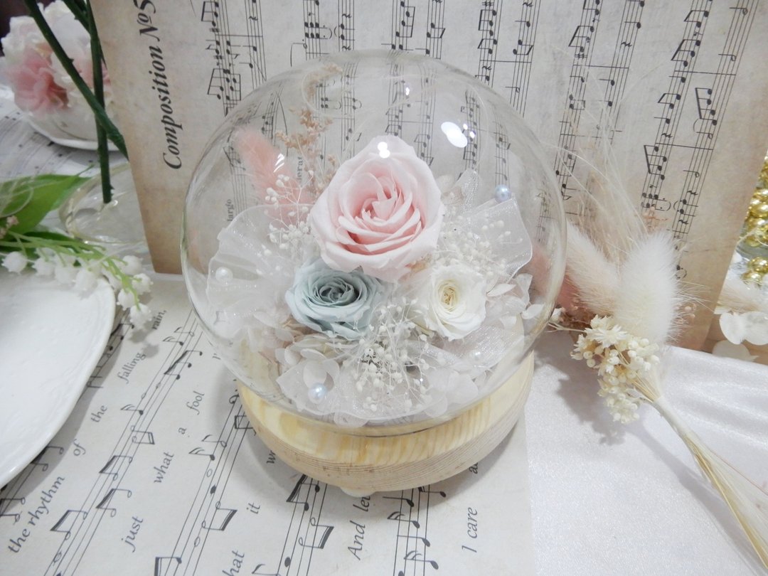 永生花玫瑰玻璃灯罩小号 送礼 自用 日本 - 灯具/灯饰 - 其他材质 粉红色