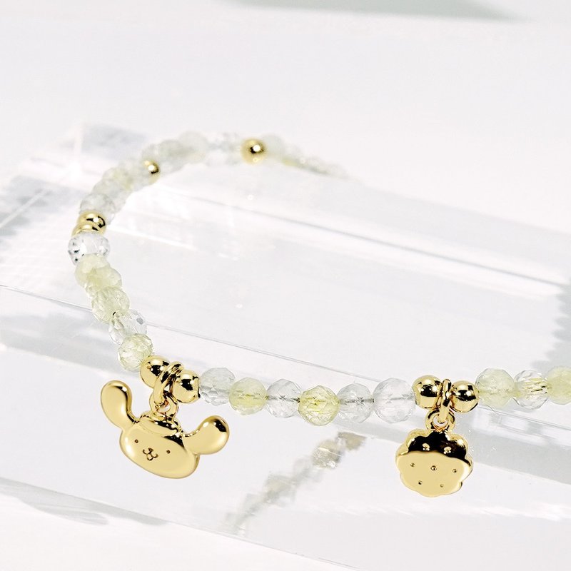 布丁狗喜拿一起玩系列-Pompompurin天然黄水晶饼干纯银手链 - 手链/手环 - 纯银 金色