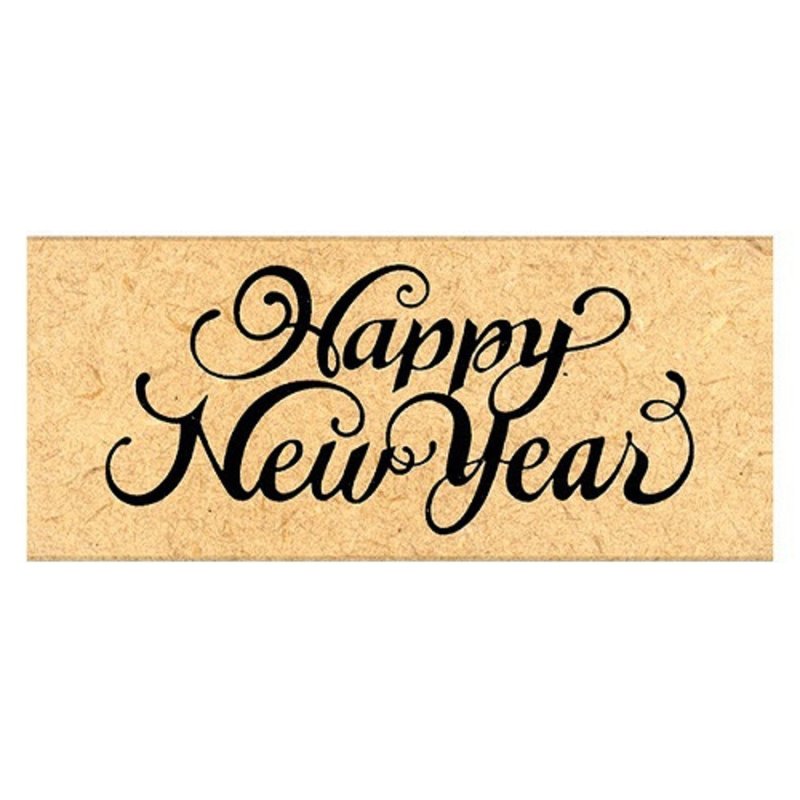 【KODOMO NO KAO】贺年文字木印章 Happy New Year - 印章/印台 - 木头 