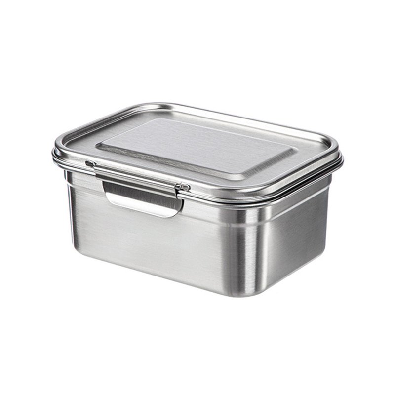 日本霜山 可冷冻冷藏304不锈钢保鲜盒/便当盒-1600ml-3入 - 便当盒/饭盒 - 不锈钢 银色