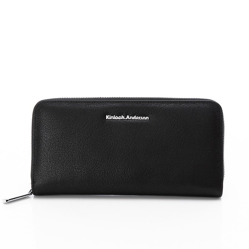 【Kinloch anderson】Gladys 牛皮拉链长夹 - 优雅黑 - 皮夹/钱包 - 真皮 黑色