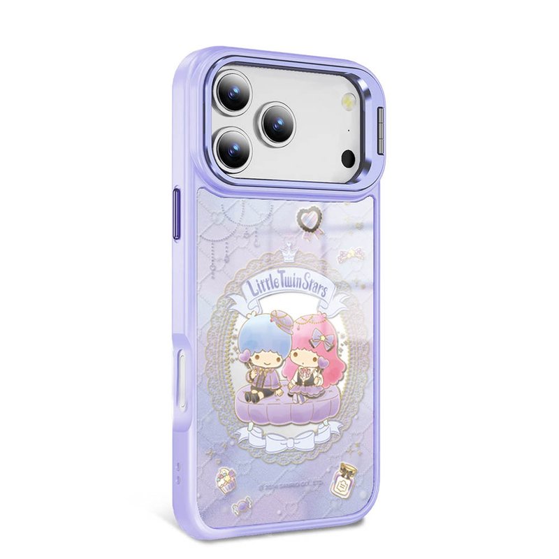 iPhone全系列军规防摔合金框隐形立架镜面磁吸壳-魔镜双子星-紫框 - 手机壳/手机套 - 其他材质 多色