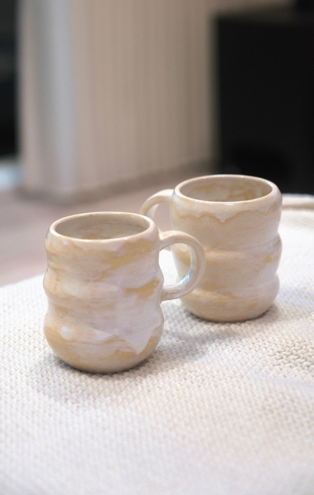奶茶白手作对杯 - 其他杯子 - 瓷 黄色