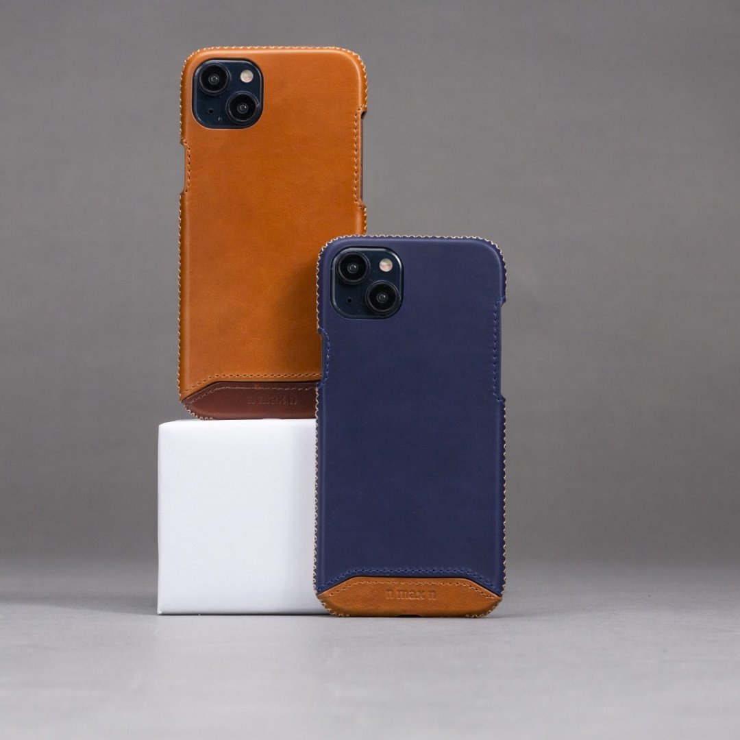 iPhone15 Plus 磁吸式全包覆式手机皮革套 - 四色任选(MagSafe) - 手机壳/手机套 - 真皮 黑色