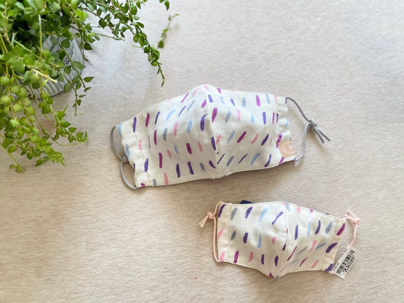 亲子款日本四重纱布口罩 -紫蜡笔 - 口罩 - 棉．麻 