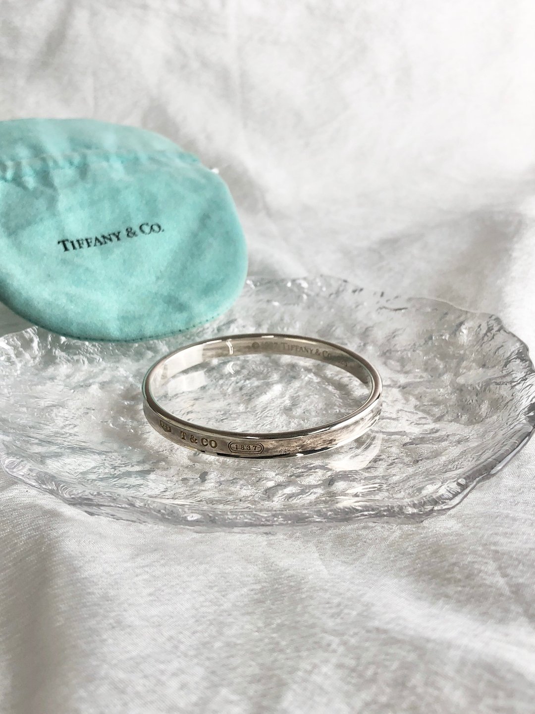 【日本直送名牌中古包】Tiffany & Co. 蒂芙尼 手环 1837 925 窄版 vintage 古董 3smedf - 手链/手环 - 纯银 银色