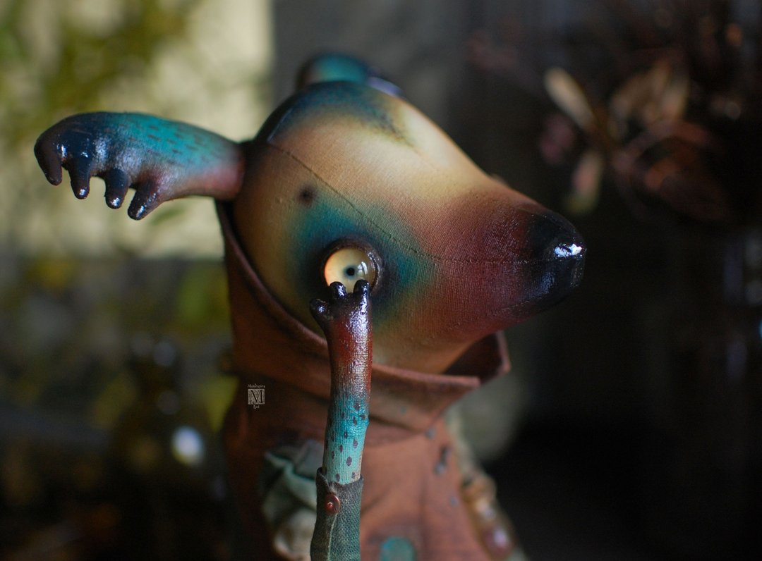 Fantasy collectible sculpture, strange forest creature, textile doll - 玩偶/公仔 - 其他材质 