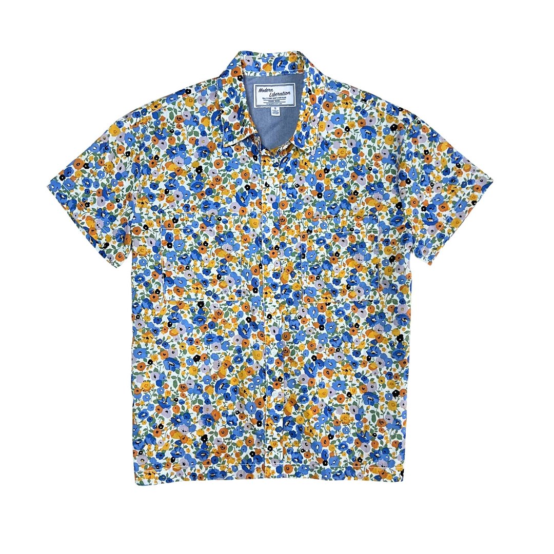 Women's Spring Blossom Shirt 女装小碎花衬衫 - 黄色 - 女装衬衫 - 棉 白色