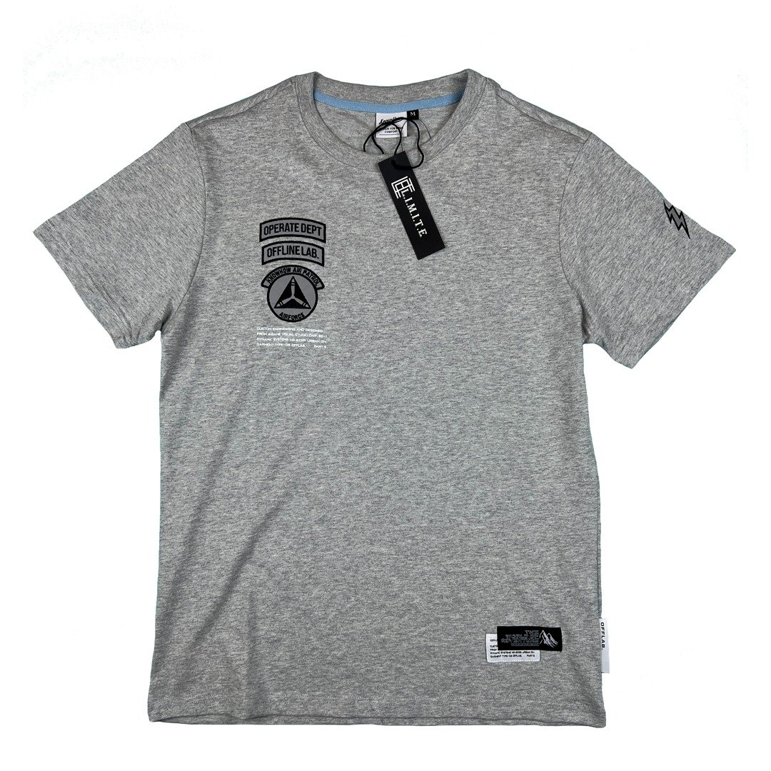 L.I.M.I.T.E - 贴布刺绣TEE, 灰色 - 男装上衣/T 恤 - 棉 灰色