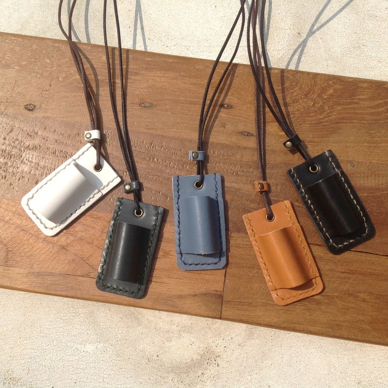 加护灵笔型笔套Cleverin 抑菌笔真皮套子加护零笔套-届时皮革手缝 - 铅笔盒/笔袋 - 真皮 白色