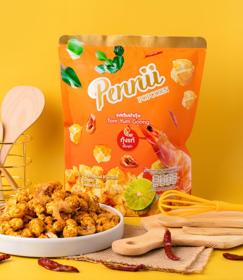 Pennii Premium 泰式冬阴功爆谷 100g (含虾干、辣椒干) - 零食/点心 - 塑料 橘色