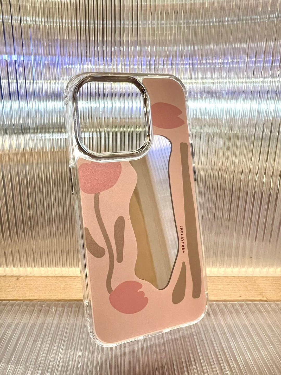 国际包邮 | iPhone 17 镜面手机壳 | 粉红色玫瑰几何植物花朵图案 - 手机壳/手机套 - 塑料 粉红色