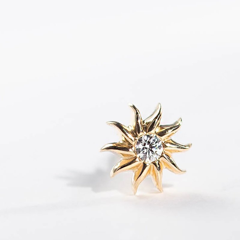 K18YG/PG×钻石 0.02ct -Pierce- Allison 0.5 对 - 耳环/耳夹 - 宝石 金色