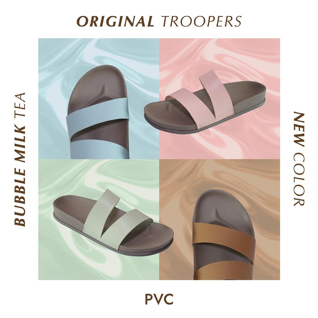 Urban Trooper Original Troopers 'PVC' 皮革 棕色鞋底 - 拖鞋 - 人造皮革 