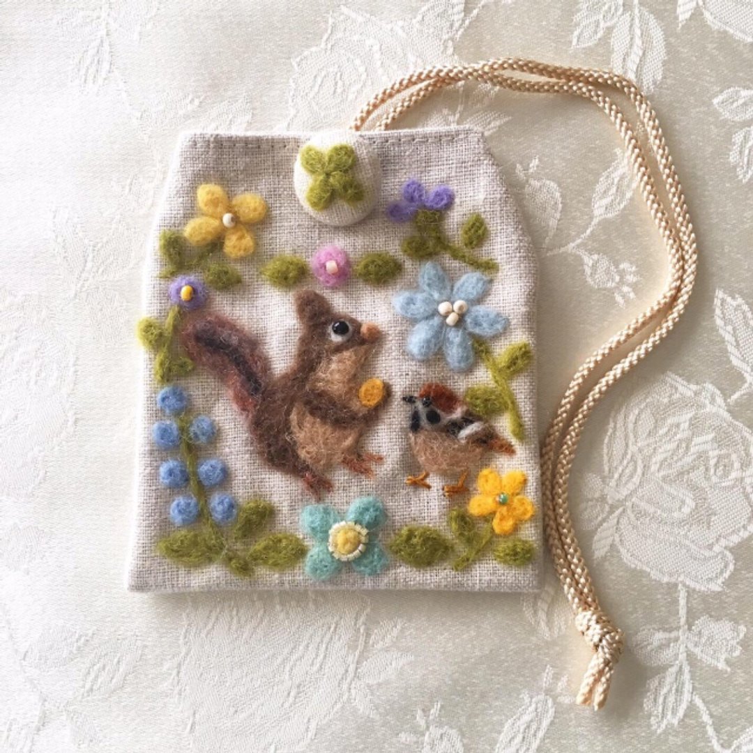 amulet bag of sparrow and squirrel - 其他 - 棉 多色