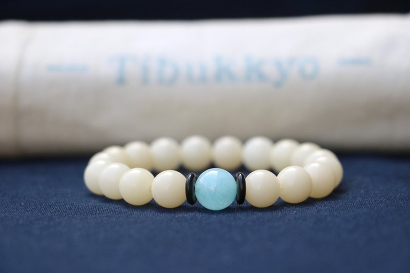 白玉菩提根手链 10mm圆珠 菩提子手环 白玉菩提串珠设计 饰品穿搭 - 手链/手环 - 植物．花 