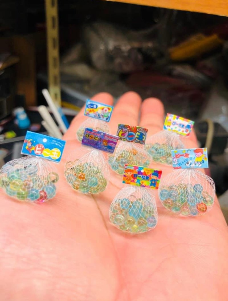 微缩 袖珍 迷你 柑仔店 古早味玩具 (怀旧弹珠小包装) 场景 - 玩偶/公仔 - 塑料 多色