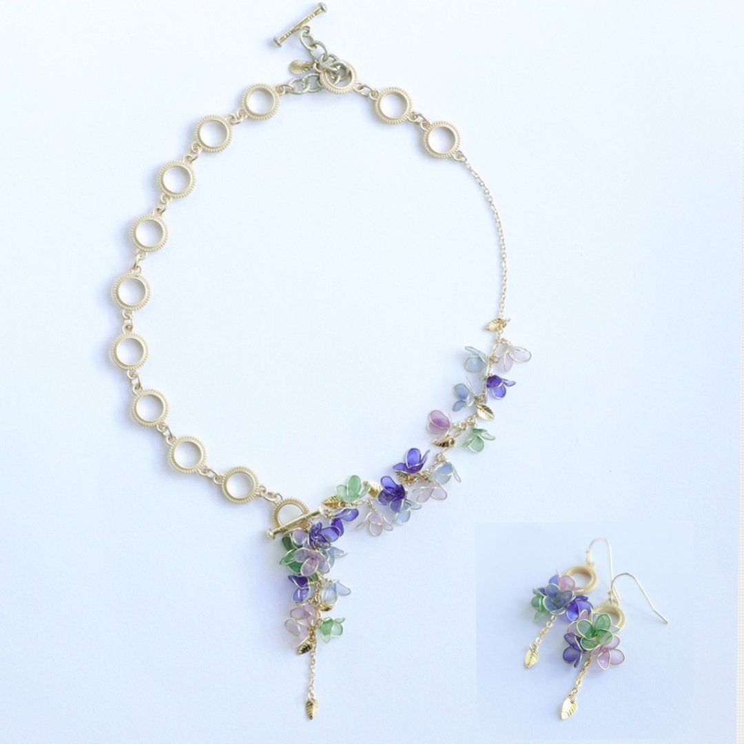 Special !! 2WAY resin woman original knuckle and earring set - 耳环/耳夹 - 其他材质 绿色