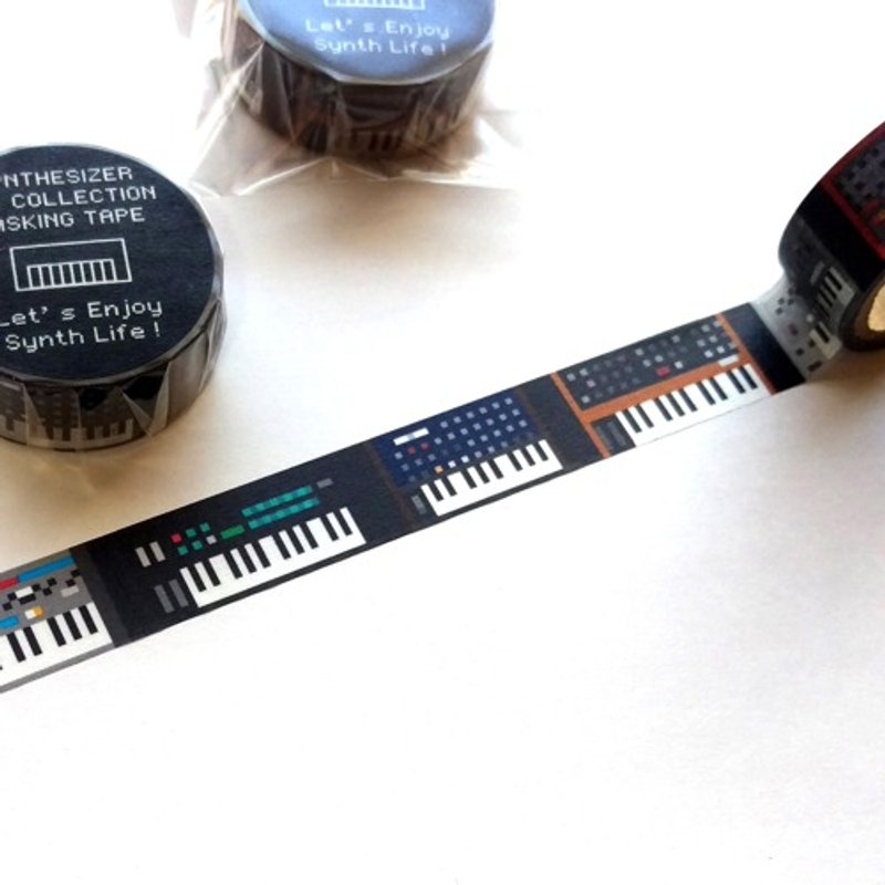 【纸胶带】合成器・圆点系列 纸胶带01 - 纸胶带 - 纸 黑色