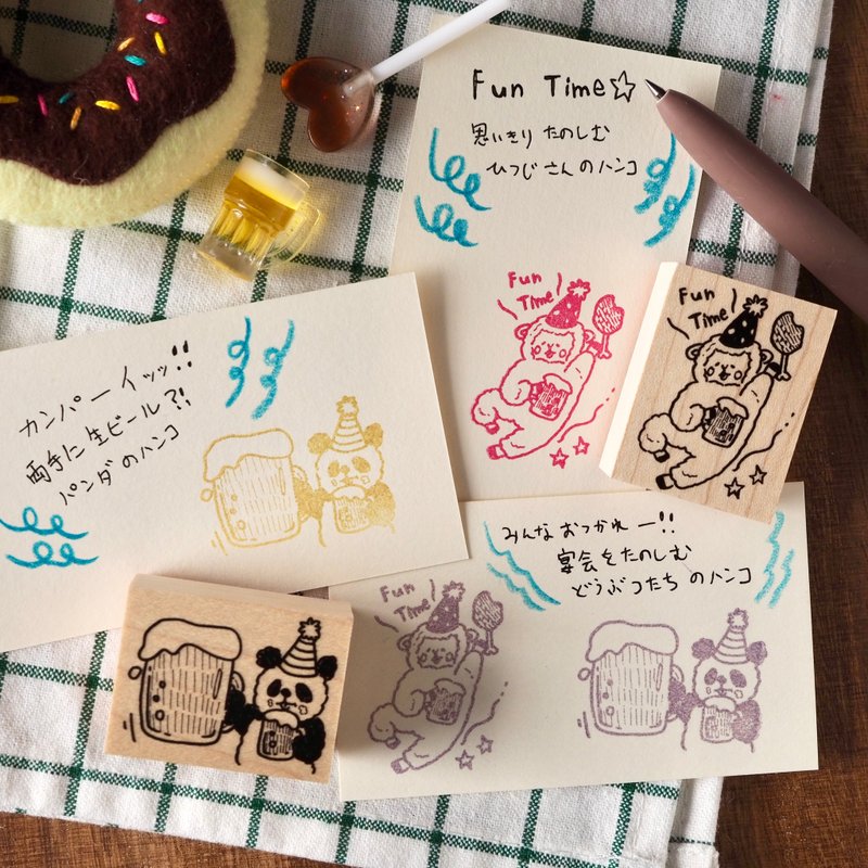 Fun Time 享受欢乐时光的动物们印章 - 印章/印台 - 橡胶 