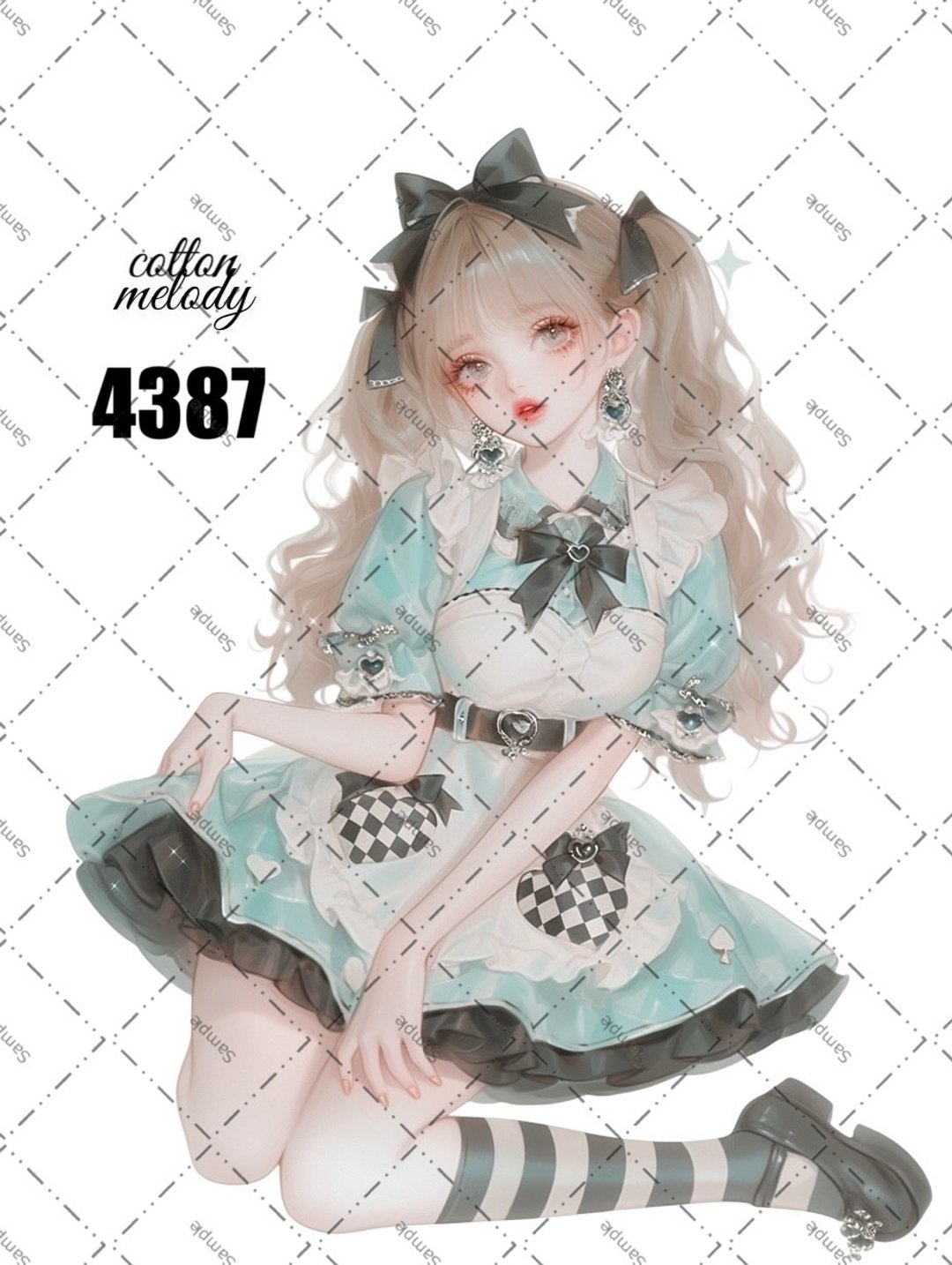 original sticker no.4387 人物贴纸 原创贴纸 原创人物贴纸 装饰贴纸 cotton melody - 贴纸 - 纸 