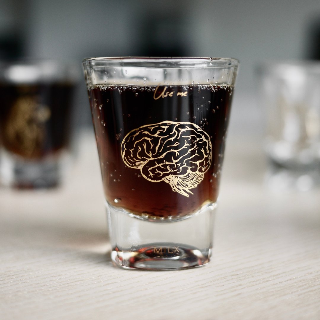 Give it a shot ! 大脑烈酒杯 - 酒杯/酒器 - 玻璃 金色