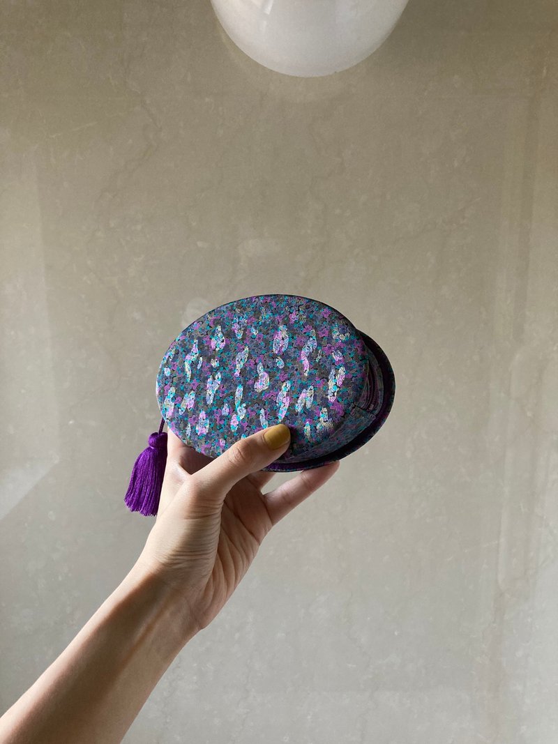 OVAL bag mini   purple flower - 皮夹/钱包 - 其他材质 紫色
