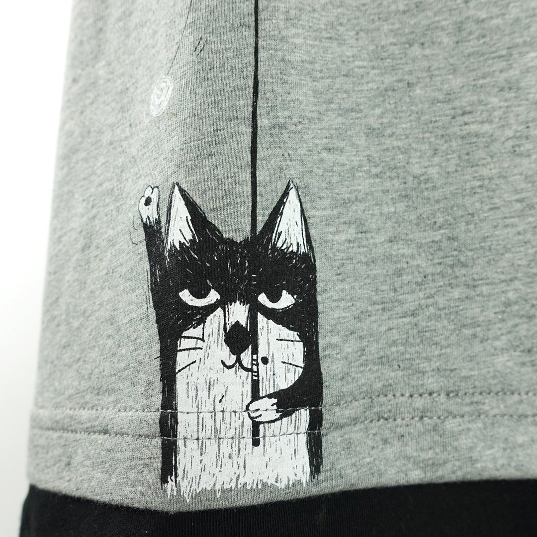 Urb 抓抓猫 / 短版上衣 - 女装上衣 - 棉 灰色