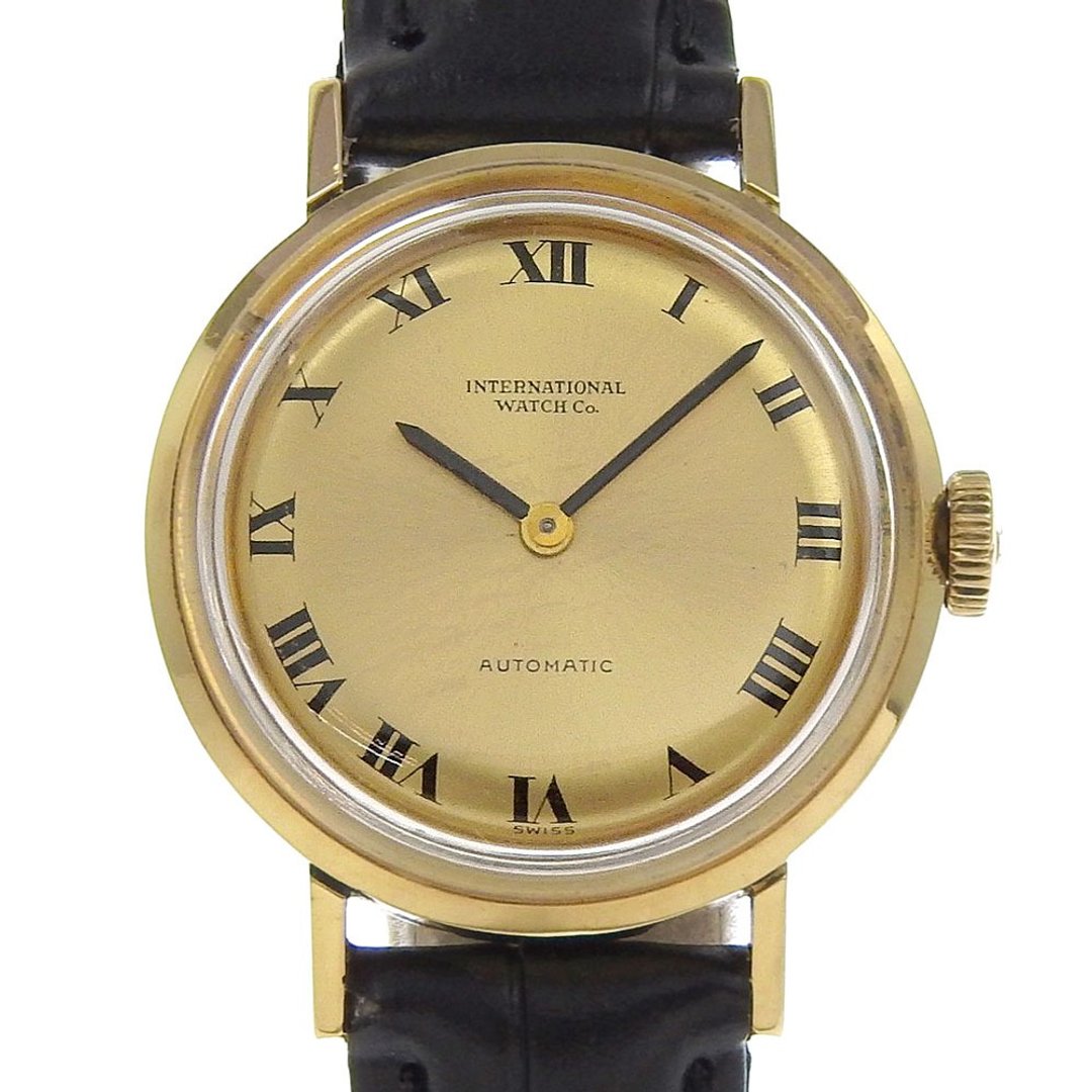 【日本直送】IWC 万国表 Old Inter 古董表 Cal.44 2298 不锈钢 x 压纹皮革 自动上链 【二手】 - 女表 - 不锈钢 金色