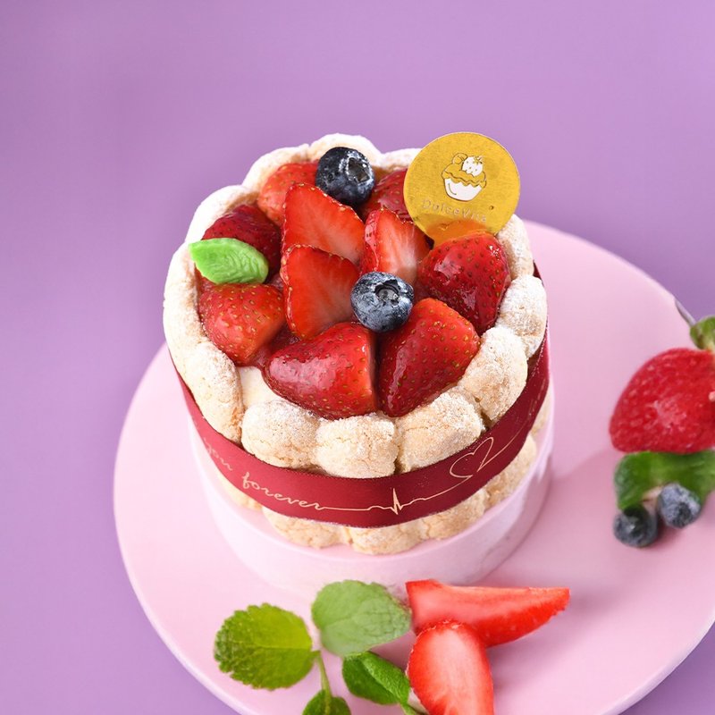 超人气草莓蛋糕 | 多茄米拉│草莓慕斯蛋糕(四寸) - 蛋糕/甜点 - 新鲜食材 红色