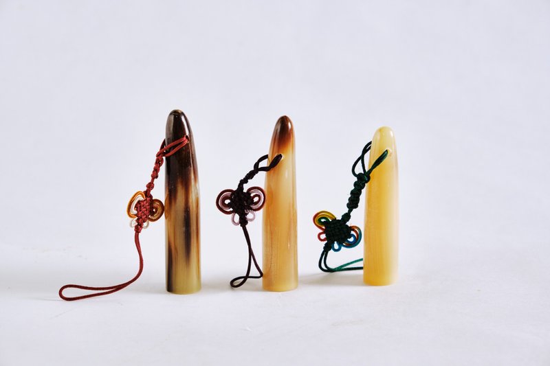 特殊造型牛角边角形圆形底印章 厘米大小印章 - 印章/印台 - 其他材质 咖啡色