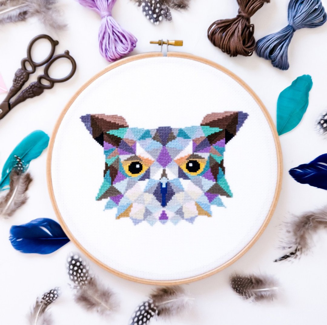 Owl Cross Stitch PDF Pattern 十字繡 - 编织/刺绣/羊毛毡/裁缝 - 其他材质 