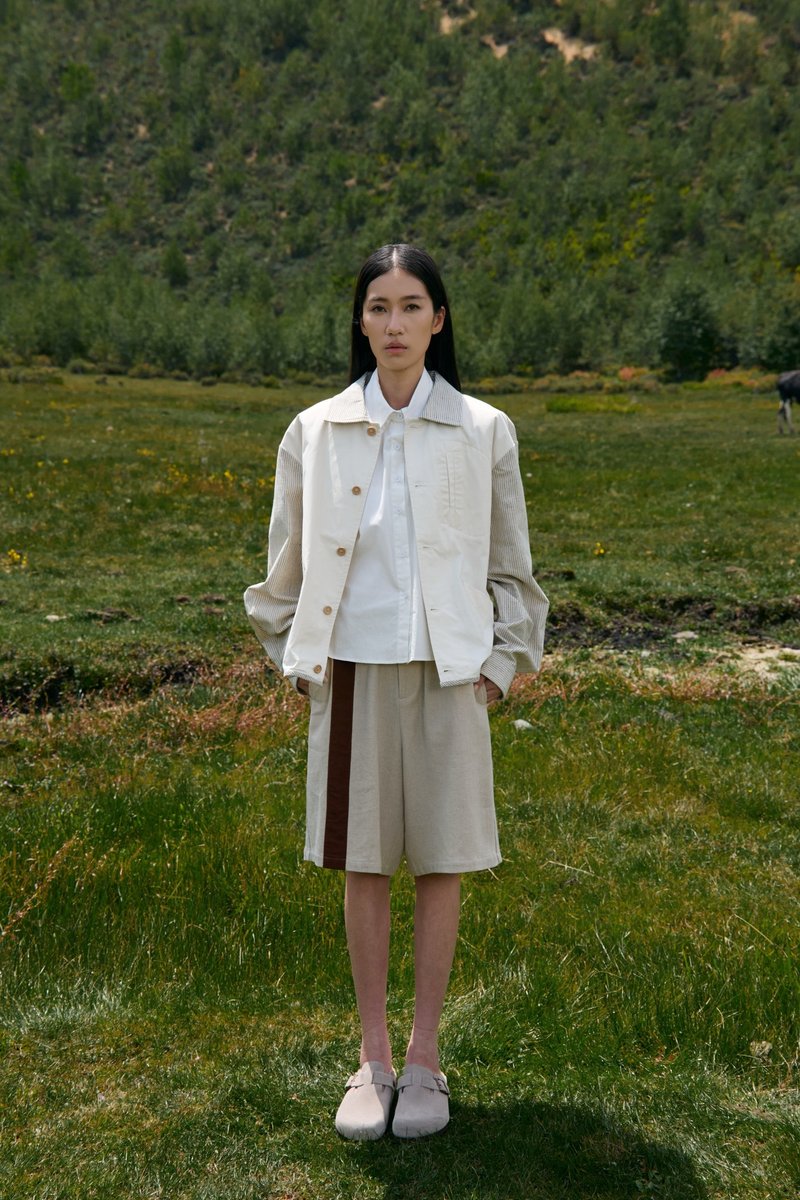 古布拼接外套 - 女装上衣 - 棉．麻 