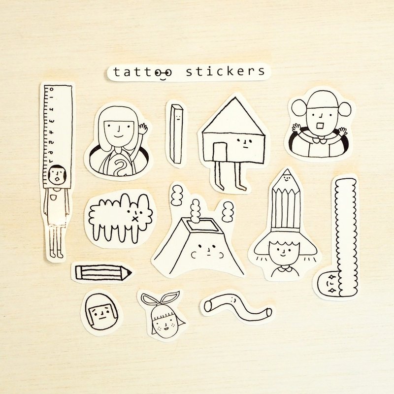 黑线 / 纹身贴纸 - 纹身贴 - 纸 白色