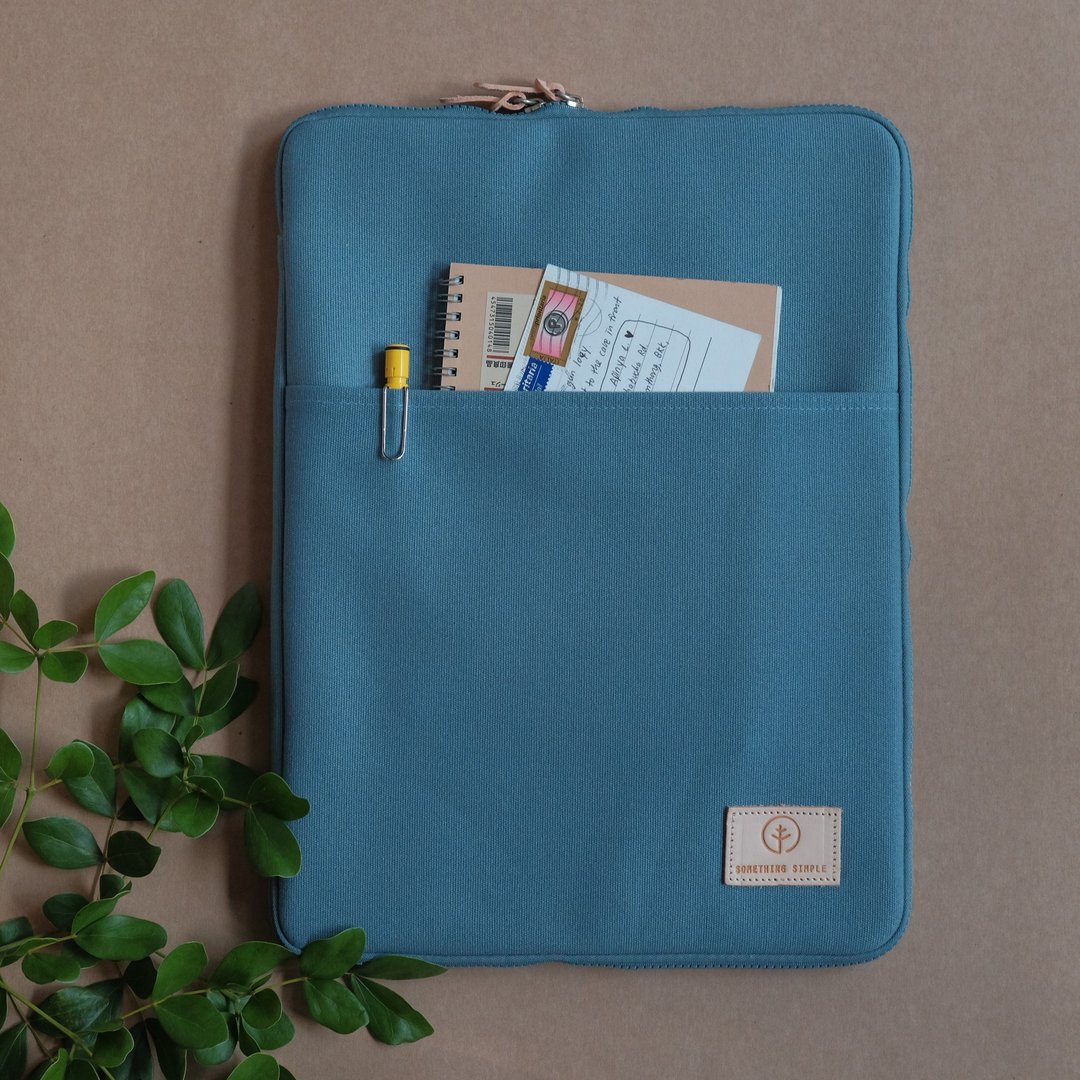 OVERTIME laptop sleeve - Blue - 电脑包 - 棉 蓝色
