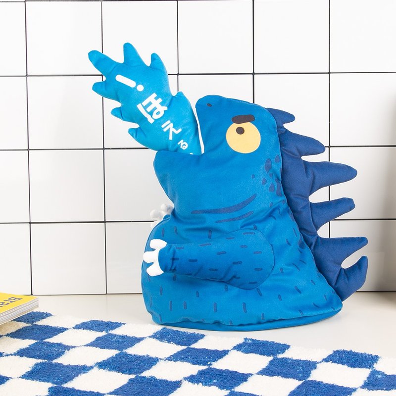 怪兽哥斯拉纸抽卷纸筒套纸抽套面巾纸套纸巾套纸巾盒 - 纸巾盒 - 聚酯纤维 蓝色