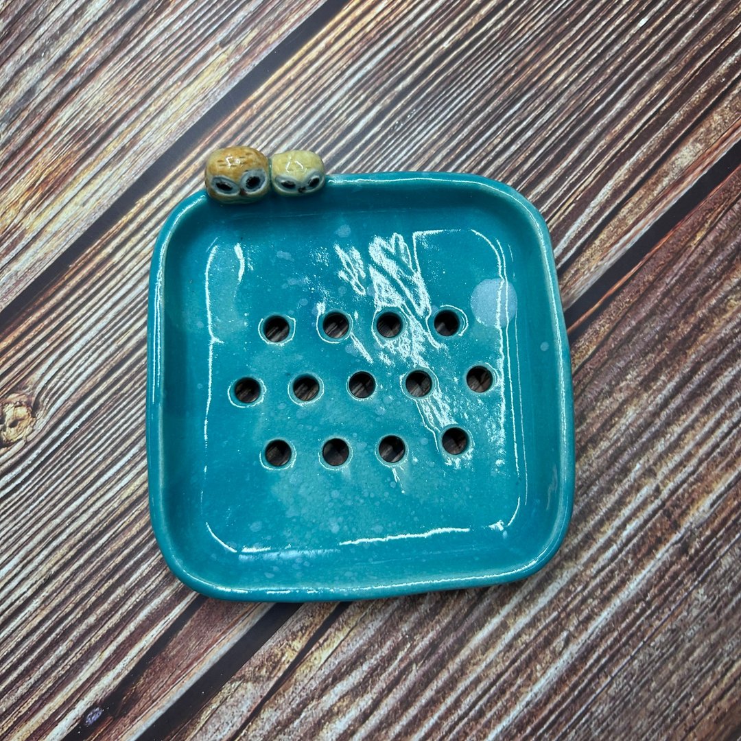 猫头鹰皂盒 - 卫浴用品 - 陶 多色