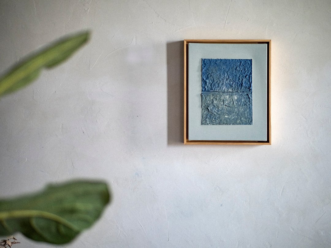 极简石膏画【波澜材质】小+框 / 库存 / 纯手工 - 海报/装饰画/版画 - 水泥 绿色
