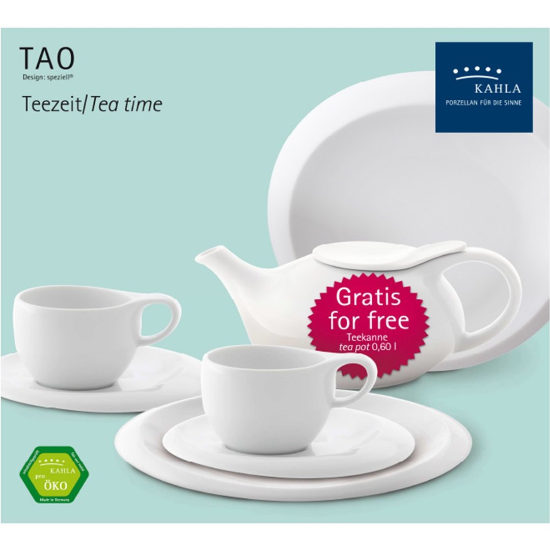 TAO 鹅卵石系列- 双人下午茶具七件组(原装彩盒) - 茶具/茶杯 - 瓷 白色