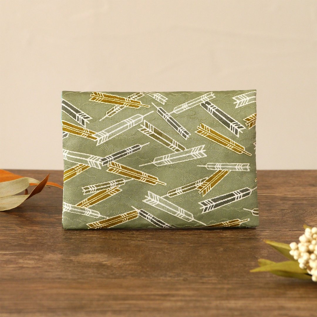 Kimono card case Yabane - 名片夹/名片盒 - 棉 绿色