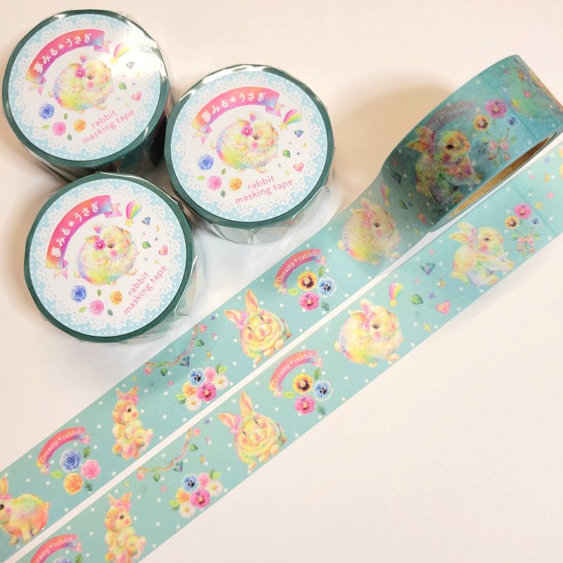梦幻兔子 纸胶带 - 纸胶带 - 纸 蓝色