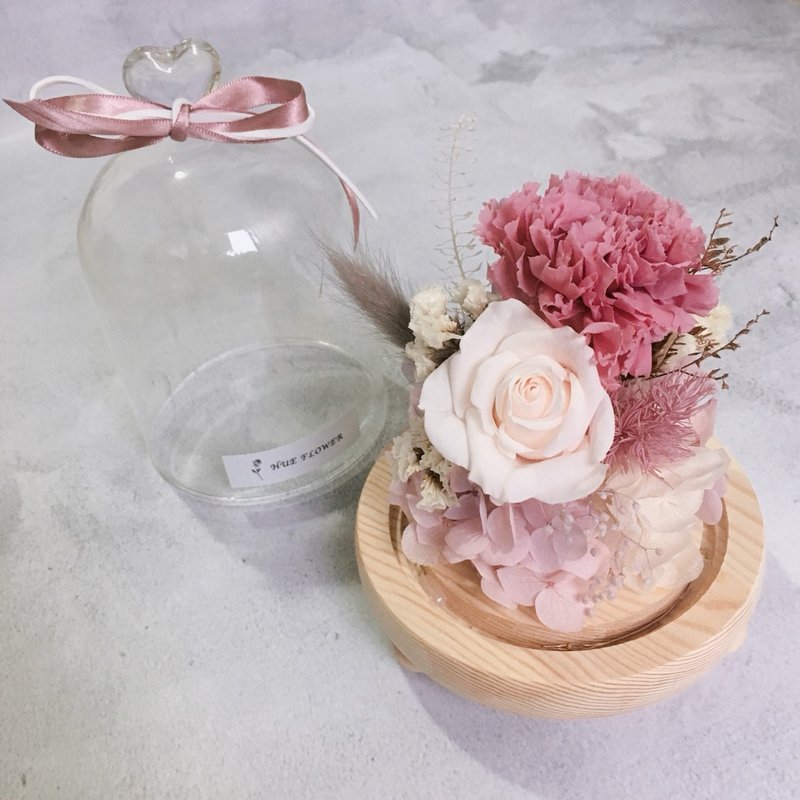 母亲节花礼手作课程 - 永生康乃馨爱心发光玻璃罩 - 植栽 - 植物．花 