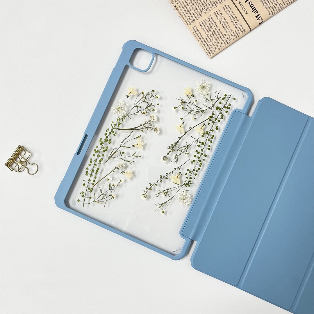 白絮花园手作押花iPad壳 iPad Air 11寸 13寸 iPad Pro 11寸 13寸 - 手机壳/手机套 - 植物．花 