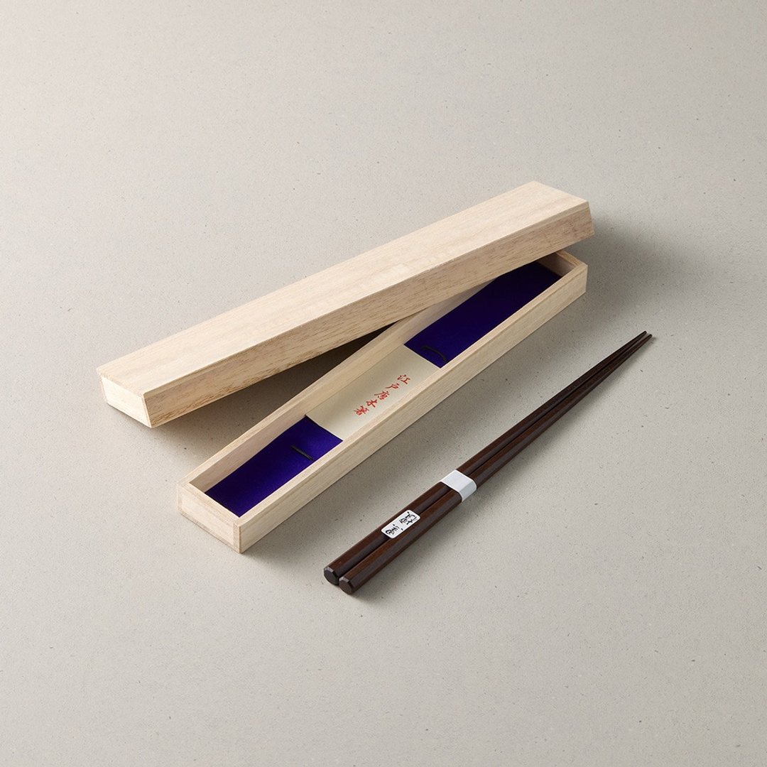 日本川上-尖头八角黑檀木筷-礼盒装(23.5cm) - 筷子/筷架 - 木头 咖啡色