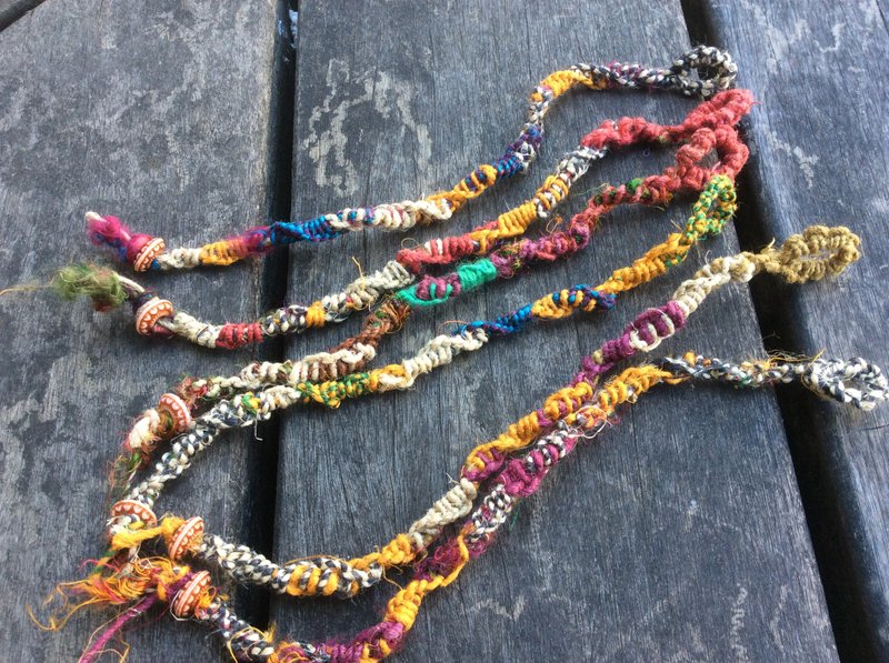 订制 公平贸易麻绳编织手绳 - 手链/手环 - 棉．麻 红色