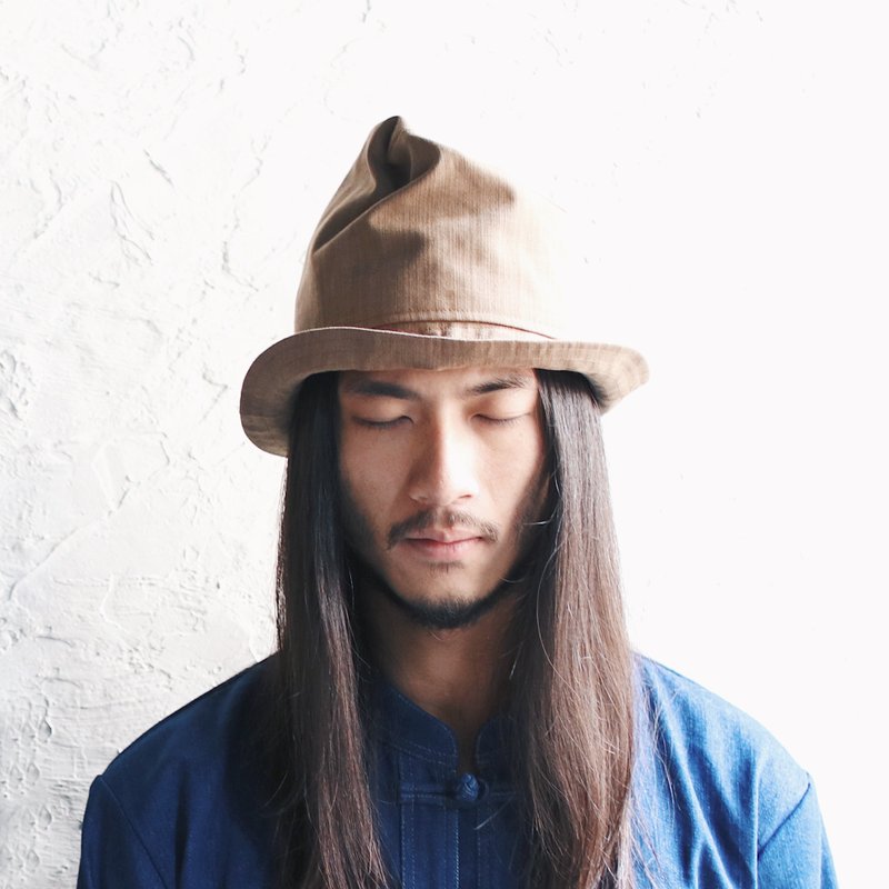 OMAKE  Omabow Myself Hat 卡其 - 帽子 - 棉．麻 卡其色