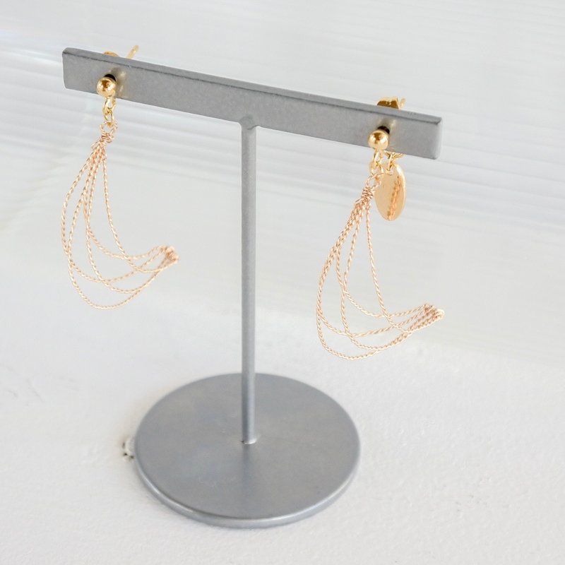 Asanagi (Extra Small) - Gold wire accessory - 耳环/耳夹 - 其他金属 金色
